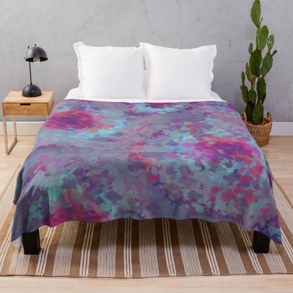 Item preview, Abstract splashy flowers in pinks and purples designed and sold by Tanyaingleton.