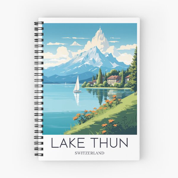 Item preview, A Pop Art Travel Print of Lake Thun - Switzerland  designed and sold by StudioRedKoala.