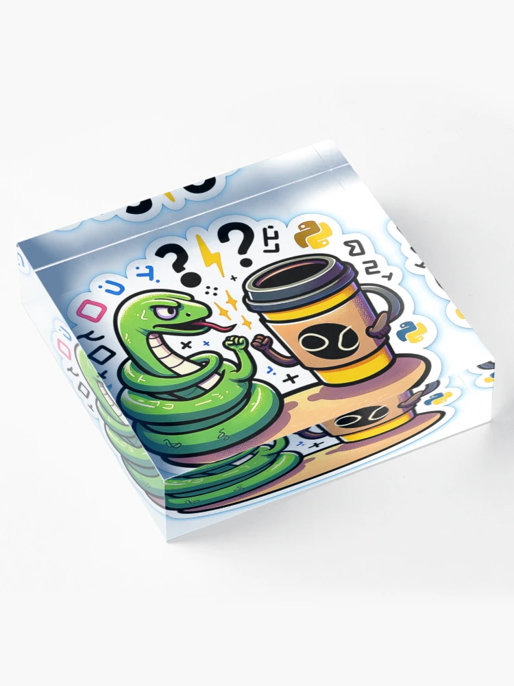 Thumbnail 4 von 5, Acrylblock, CodeDuel: Python & Java designt und verkauft von pixeldigger.
