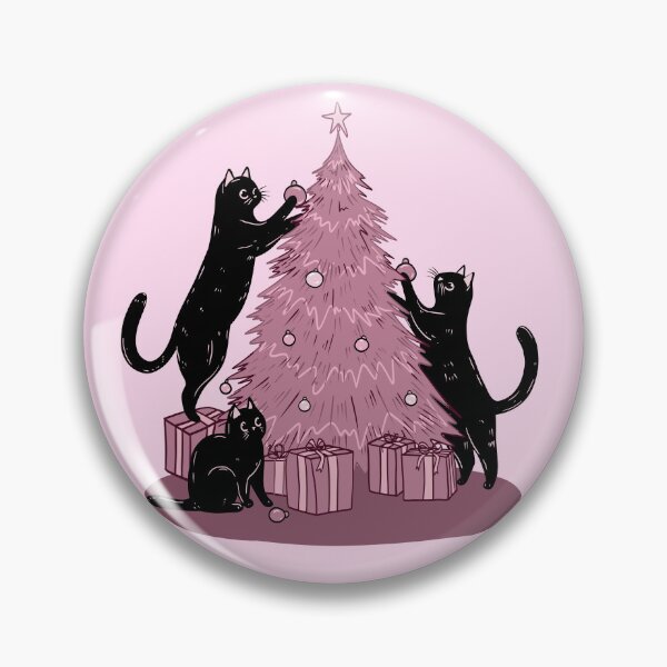 Item preview, Cats Decorating The Pink Christmas Tree designed and sold by KilkennyCat Art.