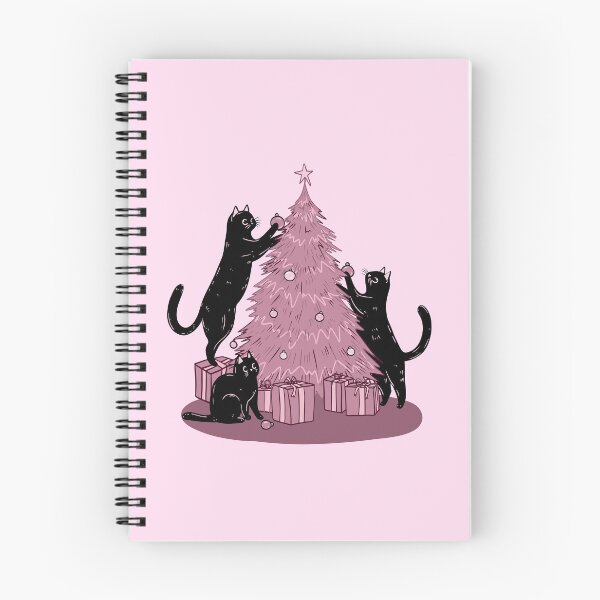Item preview, Cats Decorating The Pink Christmas Tree designed and sold by KilkennyCat Art.