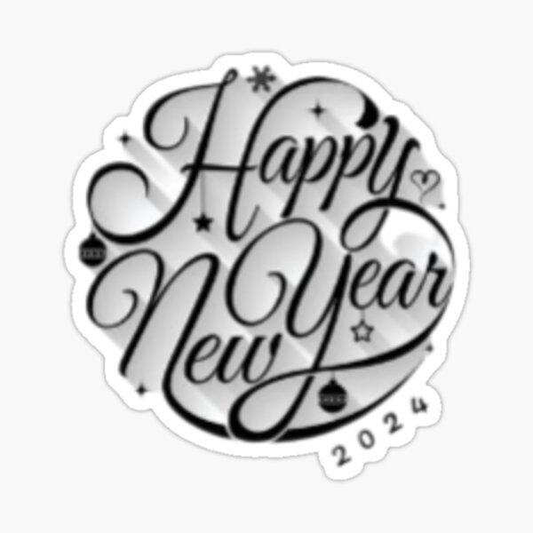 feliz año nuevo imágenes prediseñadas en blanco y negro