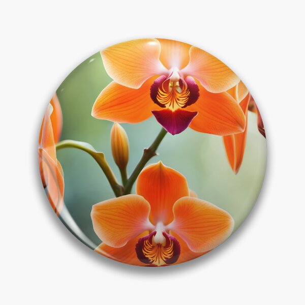 Item preview, Colorful picture of Orange Orchid flowers designed and sold by Petalandfur.