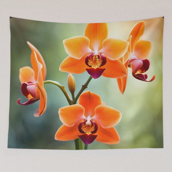 Item preview, Colorful picture of Orange Orchid flowers designed and sold by Petalandfur.