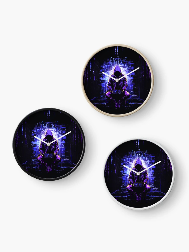 Thumbnail 3 of 4, Clock, Hackerman designed and sold by letsgetinspired.