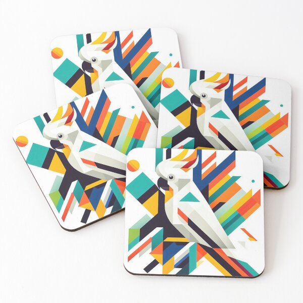 Item preview, Abstract Cockatoo - Australian Wildlife Inspired Modern Geometric Designs designed and sold by wildstraya.