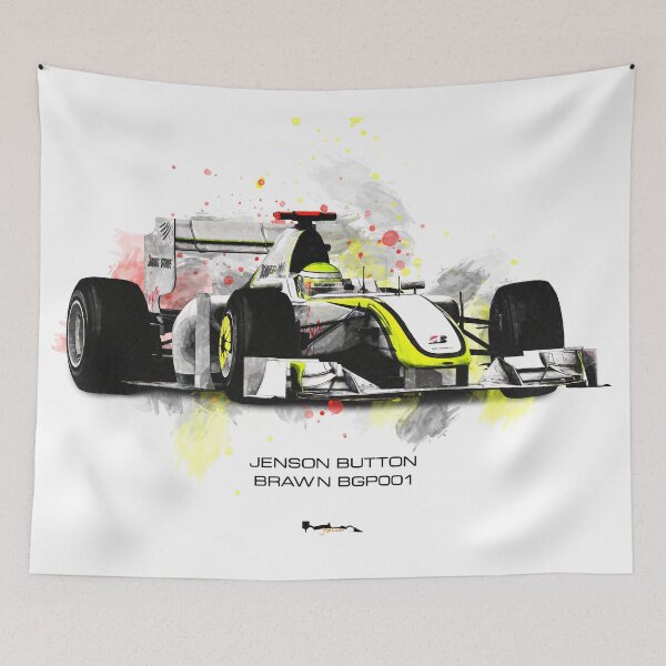 Item preview, Jenson Button - Brawn BGP001 - 2009 Arty splatter designed and sold by JageOwen.