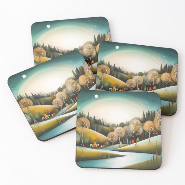 Item preview, Village through the trees at night designed and sold by mfboots.