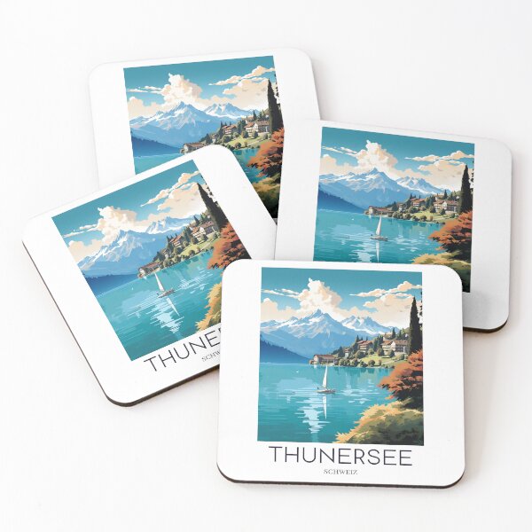 Item preview, A Pop Art Travel Print of Thunersee - Schweiz designed and sold by StudioRedKoala.
