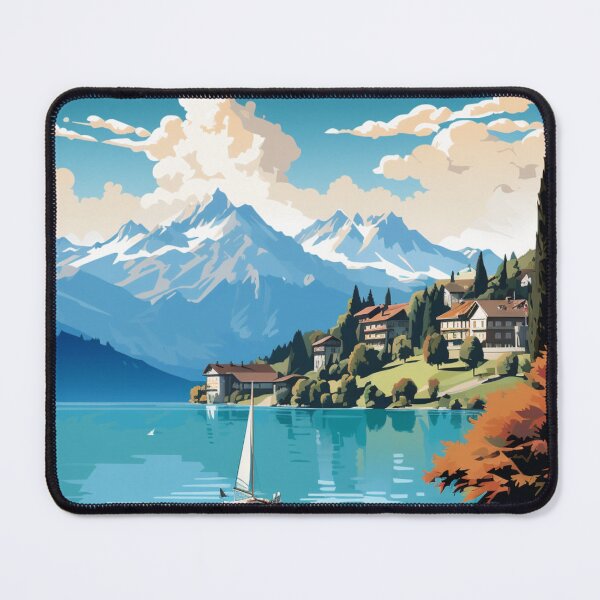 Item preview, A Pop Art Travel Print of Thunersee - Schweiz designed and sold by StudioRedKoala.