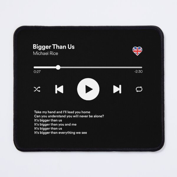Item preview, Bigger Than Us - Michael Rice - Digital Music Player Style - Eurovision 2019 - United Kingdom - Music / Media Player Interface Mockup designed and sold by Vision-Tees.