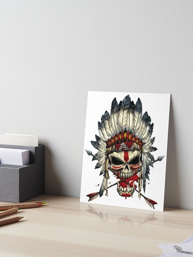 Native skull warrior' Poster, picture, metal print, paint by