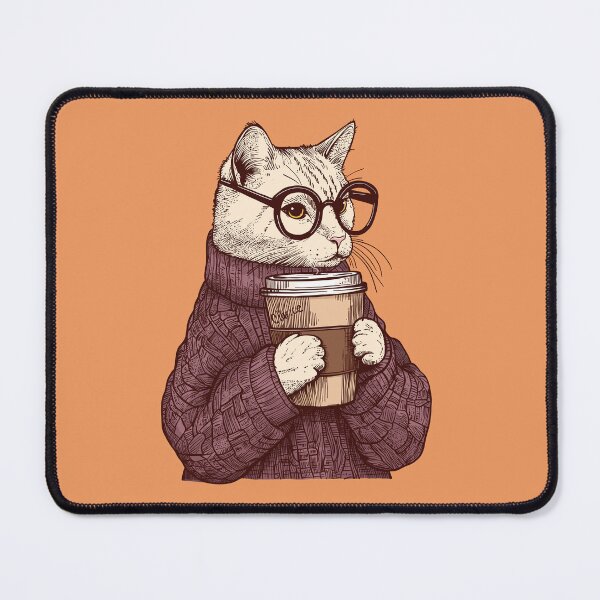 Item preview, Sophisticated Coffee Cat designed and sold by KilkennyCat Art.