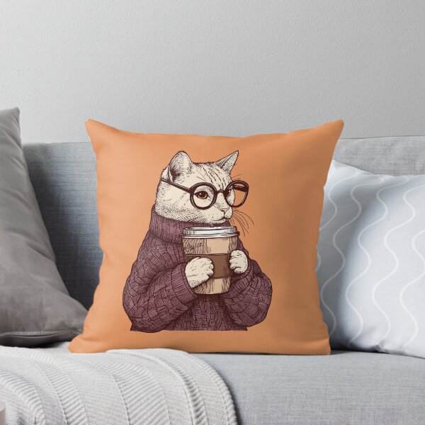 Item preview, Sophisticated Coffee Cat designed and sold by KilkennyCat Art.