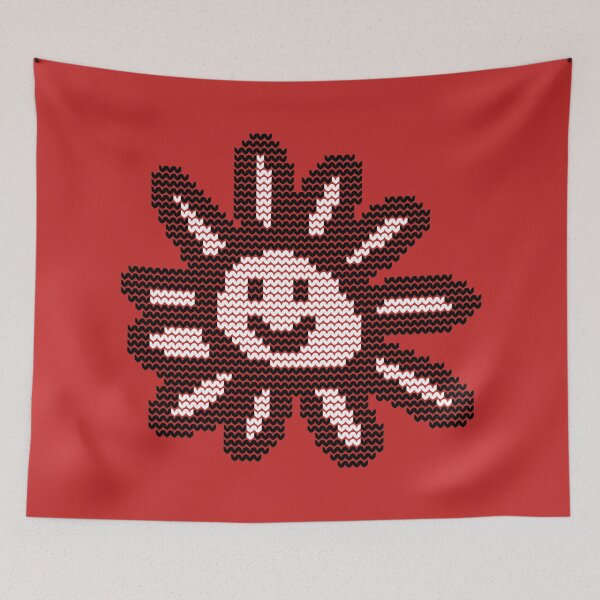 Item preview, Knitted Daisy Flower Smiley Face Graphic designed and sold by ellenhenry.