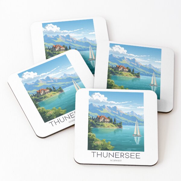 Item preview, A Pop Art Travel Print of Thunersee - Schweiz designed and sold by StudioRedKoala.