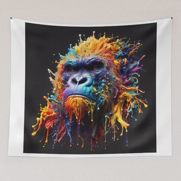 Item preview, Gorilla Splatter Portrait designed and sold by fatbanana.