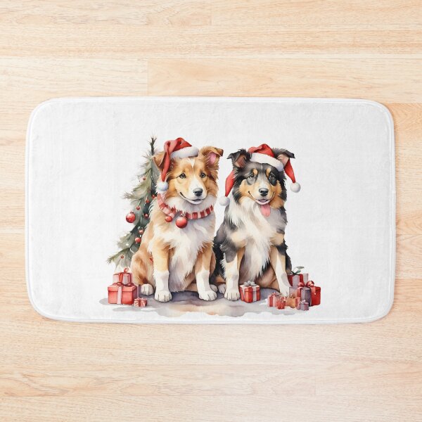 Item preview, cute collie dog watercolor on Christmas give gift for loved ones designed and sold by cartoon4289.