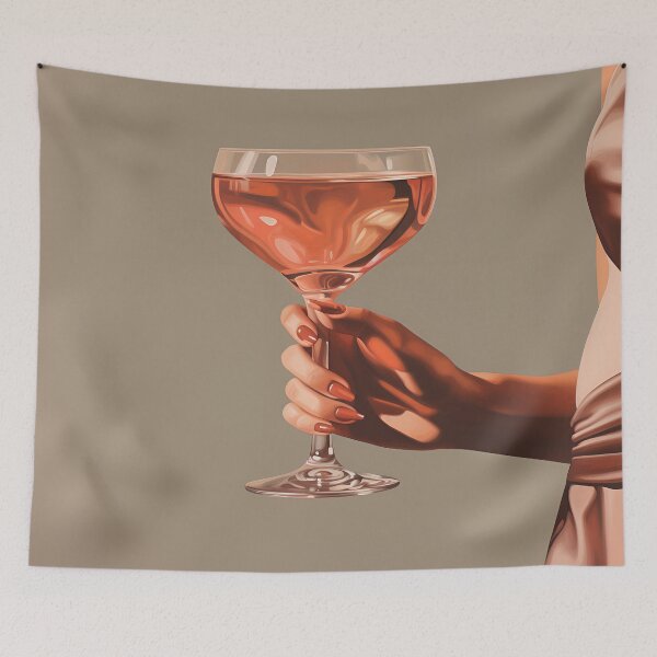 Item preview, realism print of womans hand holding a cocktail designed and sold by dcrc.