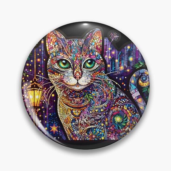 Item preview, Magical mosaic of a streetcat designed and sold by AI-Only Creations.