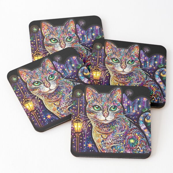 Item preview, Magical mosaic of a streetcat designed and sold by AI-Only Creations.