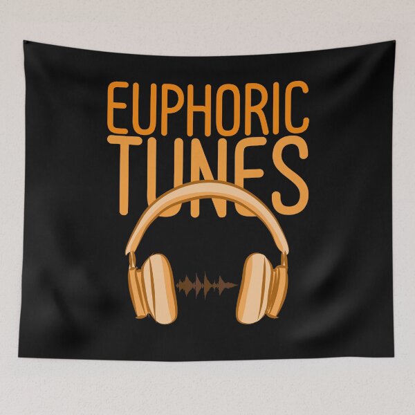 Item preview, Euphoric Tunes, Line Art Sketch Drawing of Headphone and waveform designed and sold by CJansuebsri.