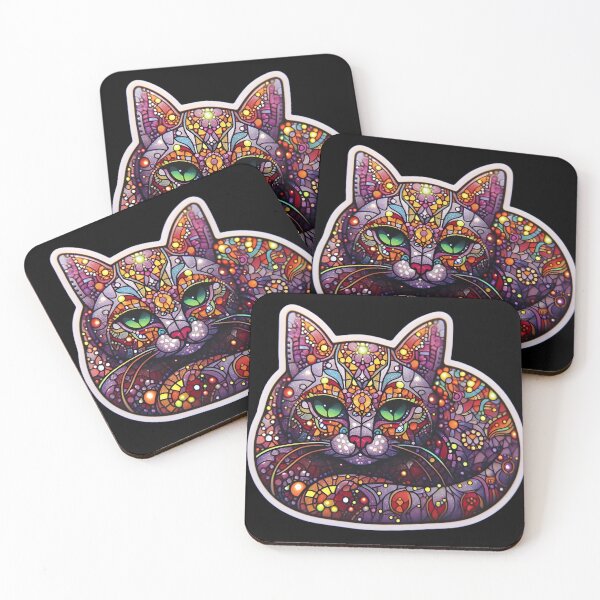 Item preview, Magical mosaic of a streetcat designed and sold by AI-Only Creations.