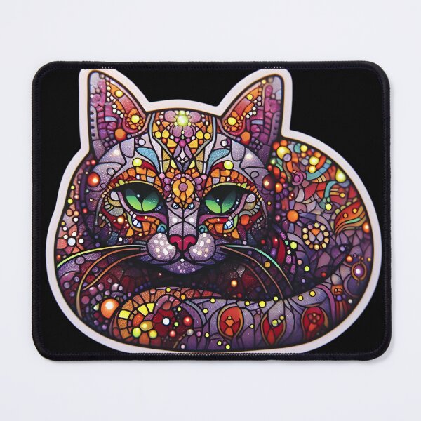 Item preview, Magical mosaic of a streetcat designed and sold by AI-Only Creations.