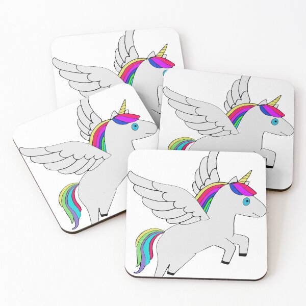Item preview, Cute Flying Unicorn with rainbow colors designed and sold by JDOK.