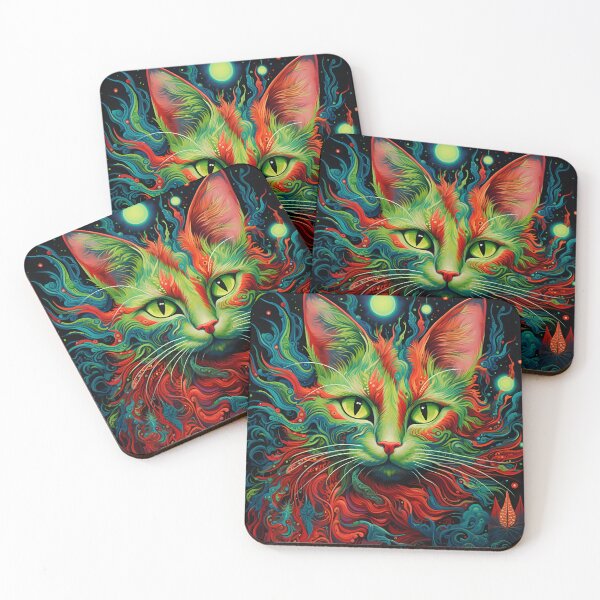 Item preview, Trippy holiday cat print designed and sold by dcrc.