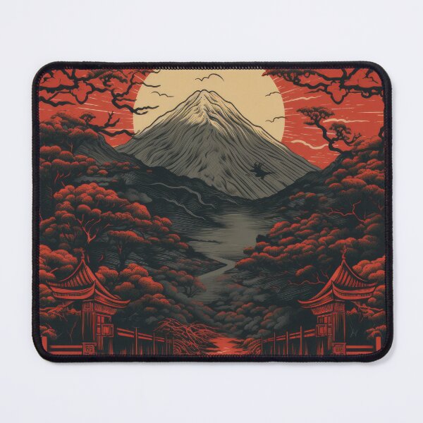 Item preview, Majestic Mountain: Scarlet Sun over Fuji designed and sold by kawaiidoodlesuk.