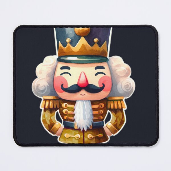 Item preview, Golden Cartoon Nutcracker Watercolor Design Dark Background designed and sold by Star-Fragment.