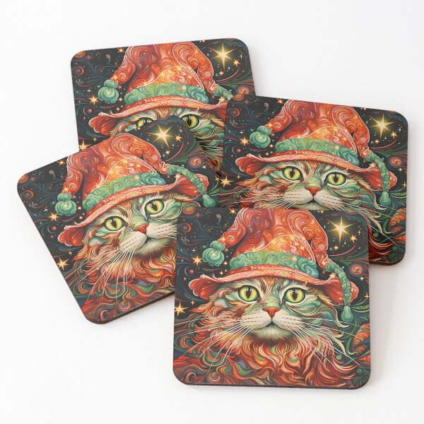 Item preview, Trippy holiday cat print designed and sold by dcrc.