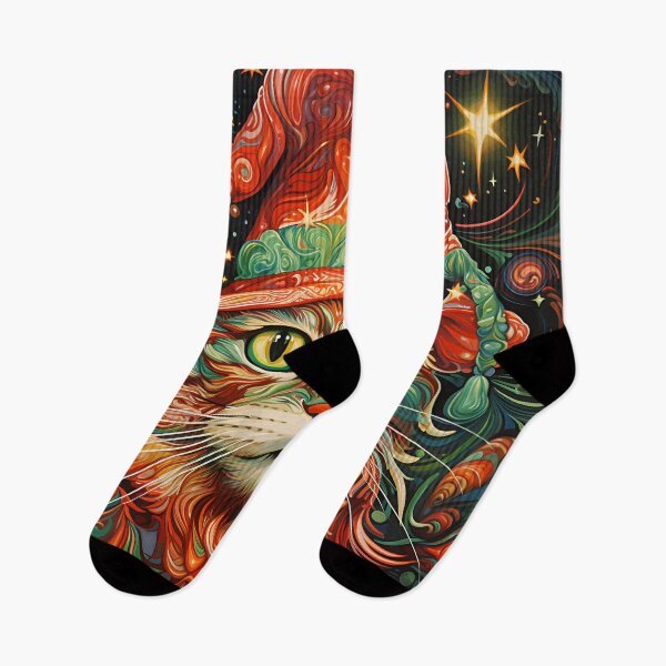 Item preview, Trippy holiday cat print designed and sold by dcrc.