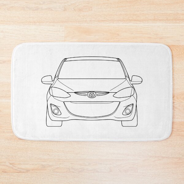 Item preview, Mazda 2 Demio 2010-2014 front detailed black lined art designed and sold by EdimDesign.