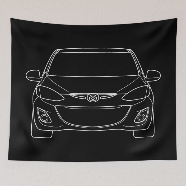 Item preview, Mazda 2 Demio 2010-2014 front detailed white lined art designed and sold by EdimDesign.