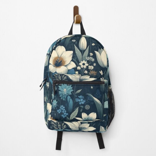 Item preview, Botanical Night Garden: Vintage Blue Springflower Meadow designed and sold by LILY ROSE.