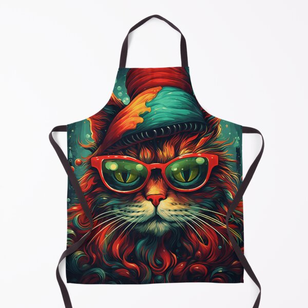 Item preview, trippy holiday cat print designed and sold by dcrc.