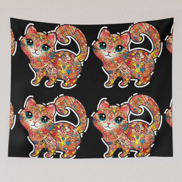 Item preview, Magical mosaic of a streetcat designed and sold by AI-Only Creations.