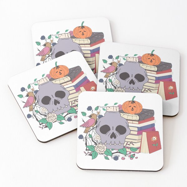 Item preview, Skull Candle with Flowers and Stacked Books designed and sold by witch-night.
