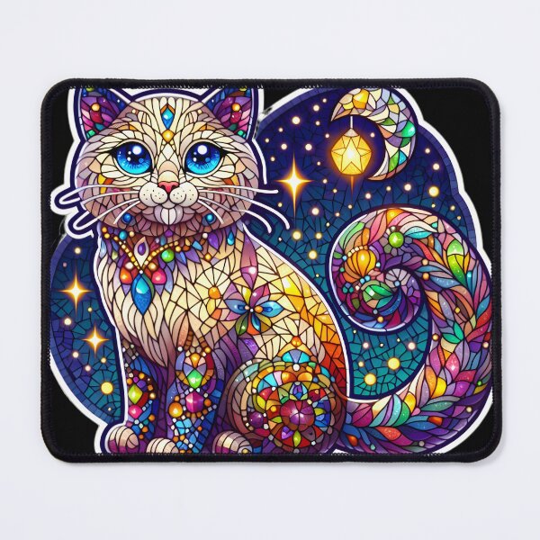 Item preview, Magical mosaic of a streetcat designed and sold by AI-Only Creations.