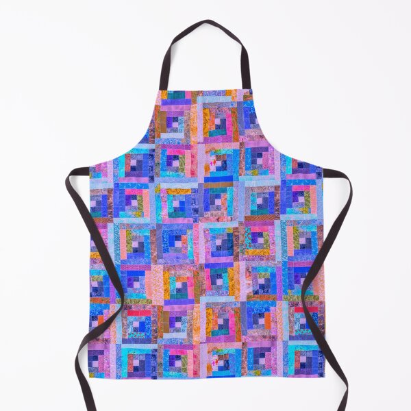 Item preview, DANCE OF PINK AND BLUE IN LOG CABIN QUILT designed and sold by Jean Gregory Evans.