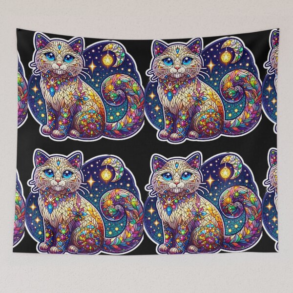 Item preview, Magical mosaic of a streetcat designed and sold by AI-Only Creations.