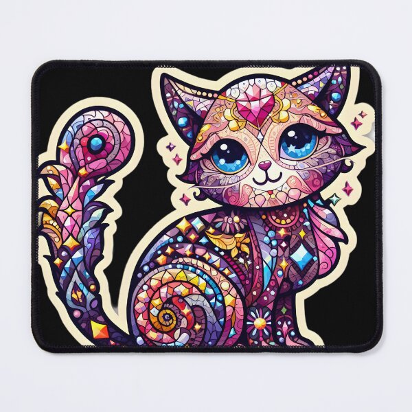 Item preview, Magical mosaic of a streetcat designed and sold by AI-Only Creations.