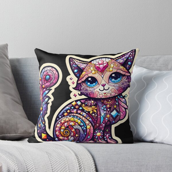 Item preview, Magical mosaic of a streetcat designed and sold by AI-Only Creations.