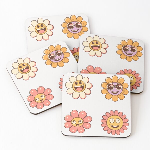 Item preview, flowers with happy expressions enjoying the sun designed and sold by huape.