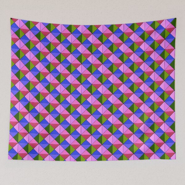 Item preview, Seamless triangle pattern in Blush pink, blue and green tones designed and sold by coloryourwings.