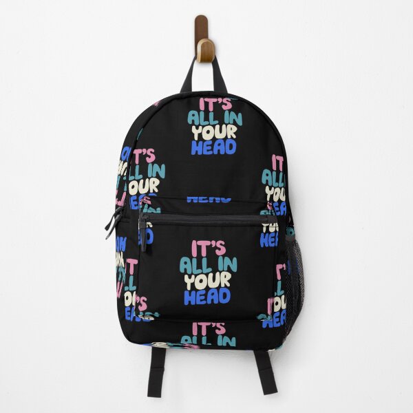 Item preview, Its All in Your Head in black white blue and pink designed and sold by MotivatedType.