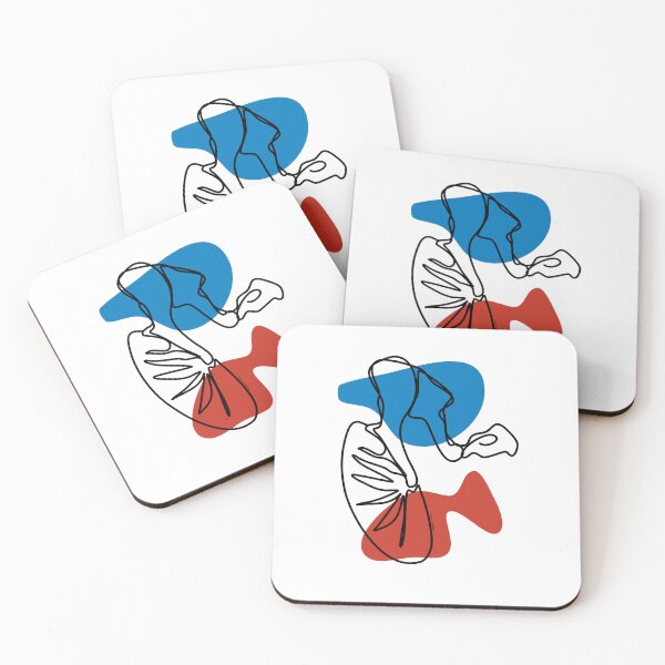 Item preview, Middle Ear Minimalist Design - Red/Blue designed and sold by Stegosaurus Crafts.