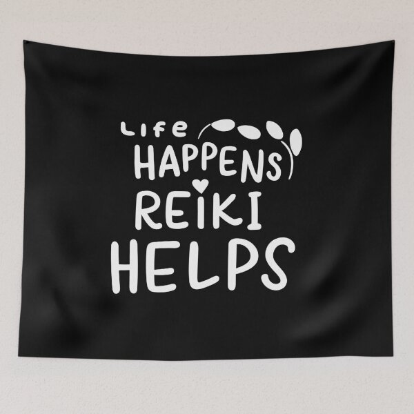 Item preview, life happens reiki helps - kind white design designed and sold by EvaAngel.